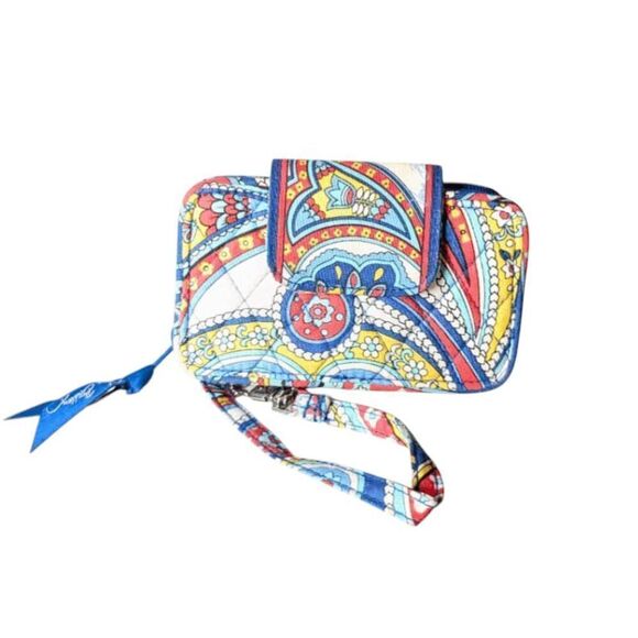 VERA BRADLEY Snap/Zip Around Wallet Wristlet In Marina Paisley - Picture 3 of 6